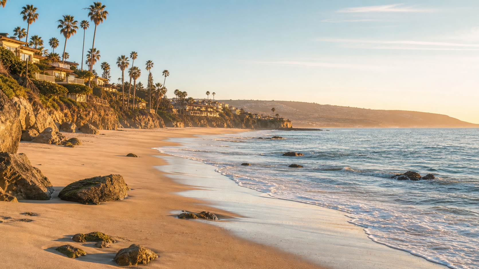 Calm beach coastline