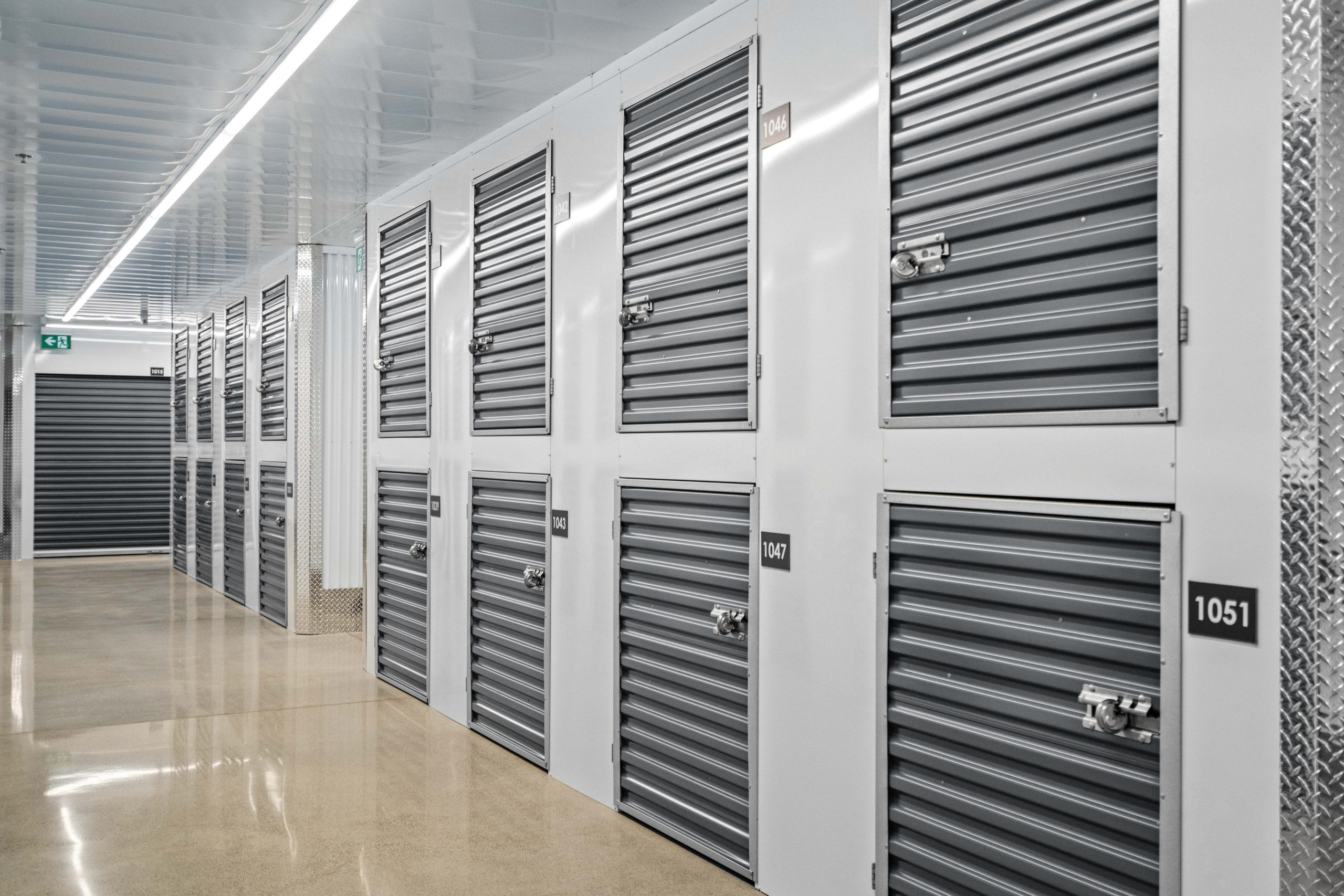Storage facility corridor